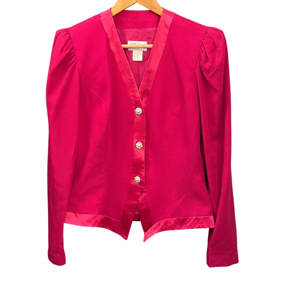 Vintage Rimini Blazer Hot Pink Barbiecore 80s Glam Power Dressing Formal Luxe